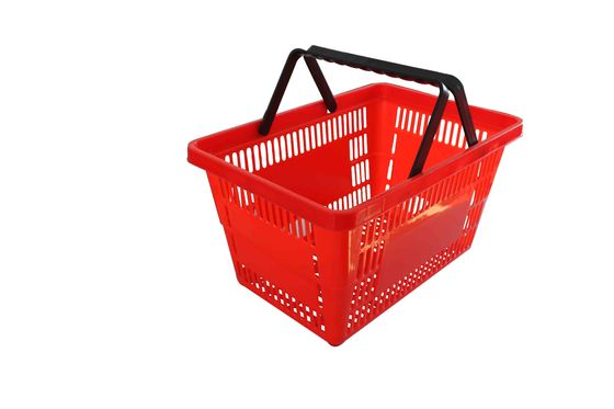 Китай Корзины для товаров розничной пластичной корзины для товаров супермаркета красные/ручные завод