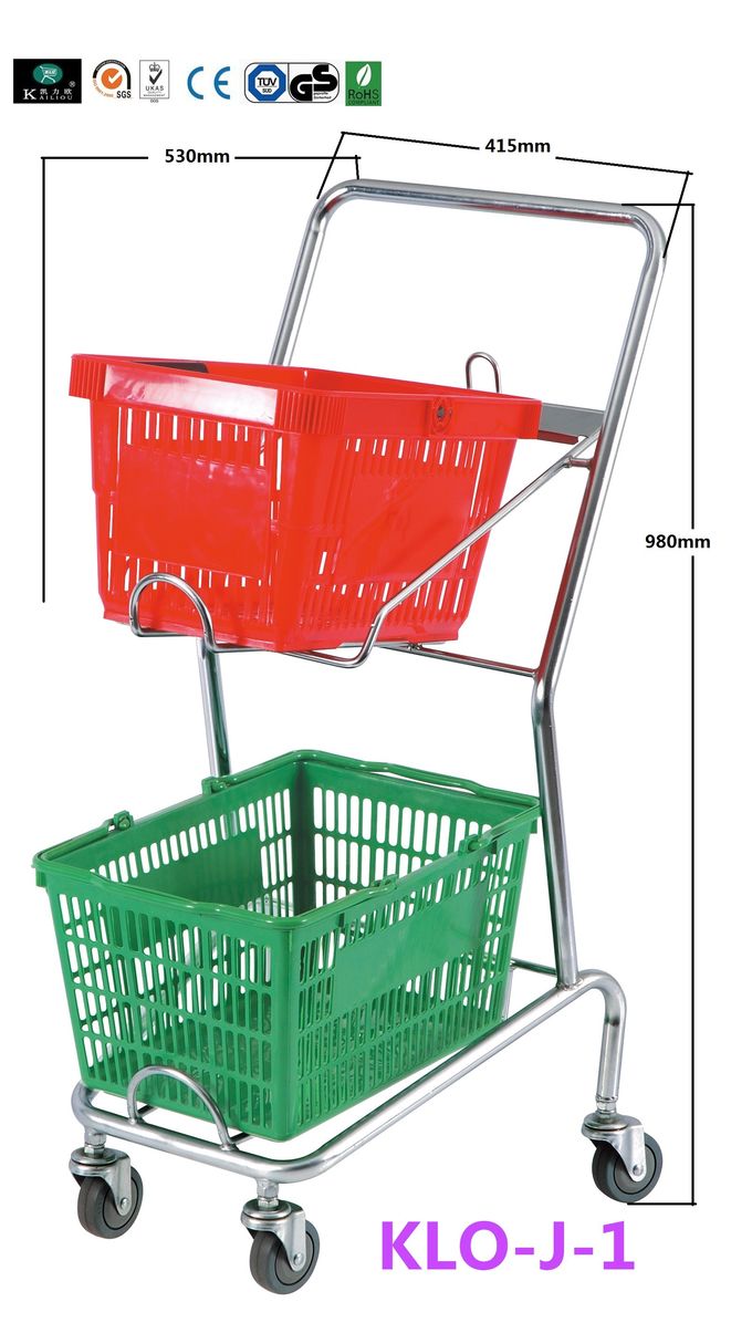 Корзины для товаров розничной пластичной корзины для товаров супермаркета красные/ручные