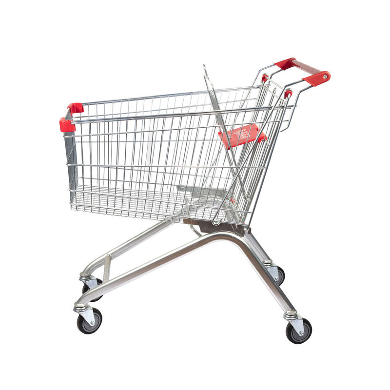 125L European Metal Shopping Trolley Supermarket Shopping Basket Trolley OEM ODM