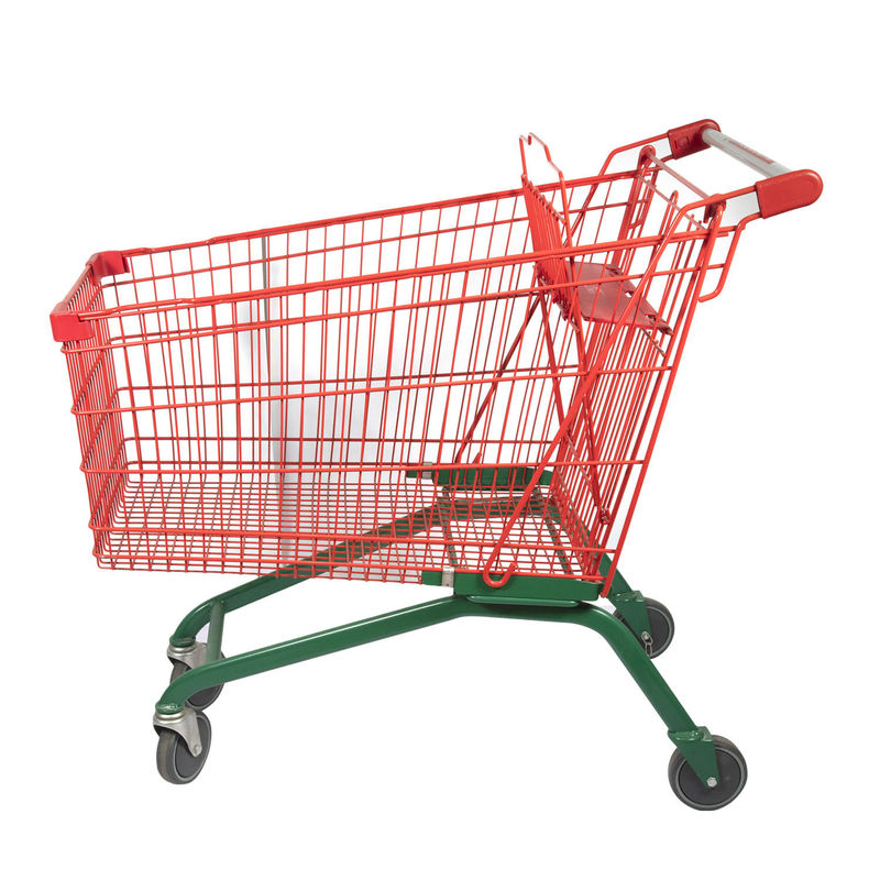 210L Large Capacity Customized Color Lightweight Commercial Shopping Cart With Folding Seat