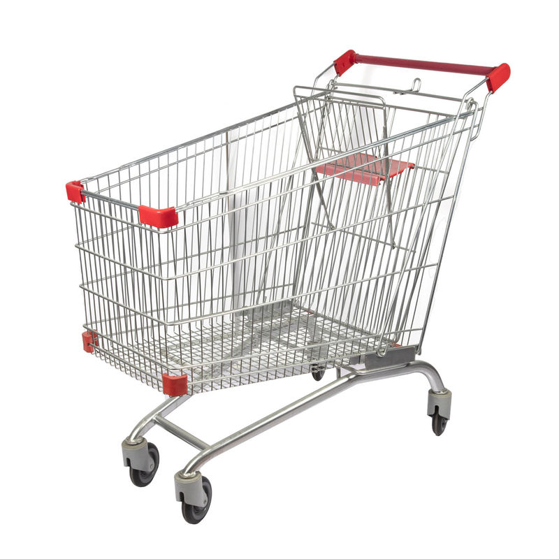240L Large Capacity European Style Warehouse Shopping Metal Cart Supermarket Shopping Cart