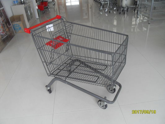 Вагонетка покупок супермаркета колеса большой емкости 4 с красной ручкой