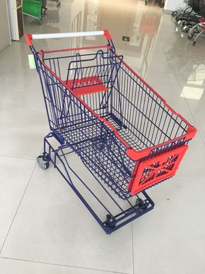 Китай 150 л 4 части цинка вагонетки покупок супермаркета колеса покрытые и красные пластиковые завод