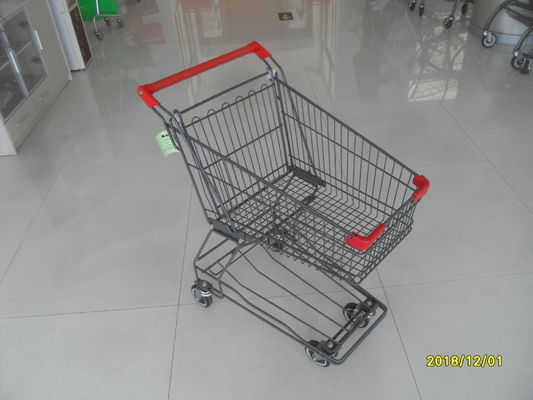 Китай Корзина колеса супермаркета 4 с низкопробной решеткой 45Л и красной Адвокатурой ручки завод